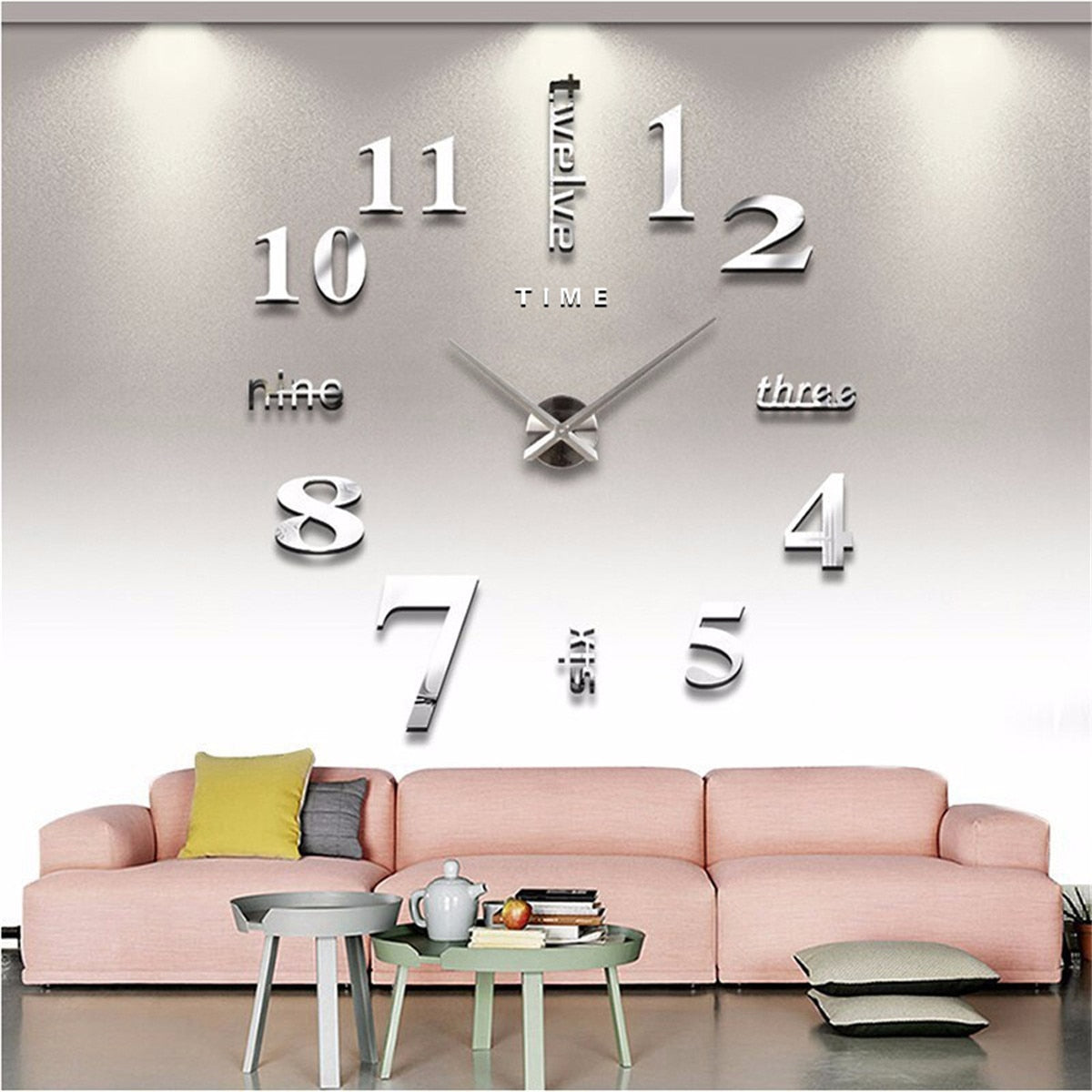 3D Mirror Wall Clock for Home Decor